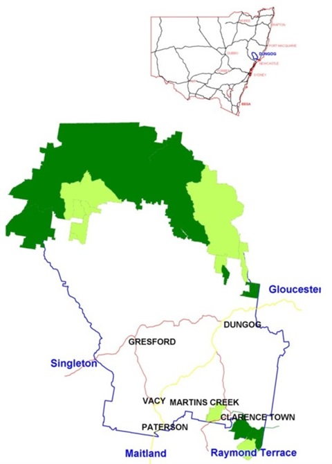 Dungog Shire Map